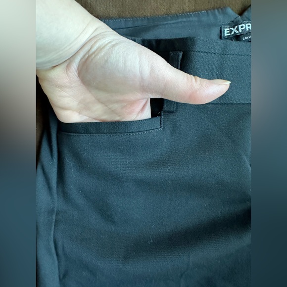 Express Columnist Slim Fit Black Straight Mid Ride Small Sealed Pockets Sz 2P - Picture 5 of 12